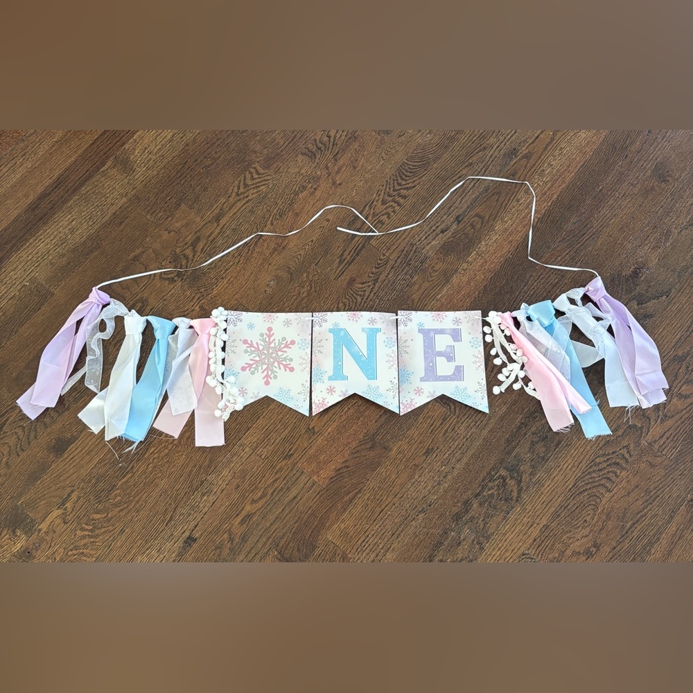 Pastel Snowflake Birthday Banner